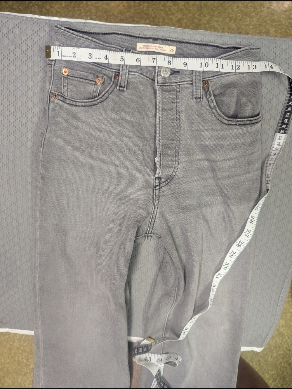 Levi's Ribcage Straight Ankle Jeans Gray Wash W26 L27 - Picture 6 of 12